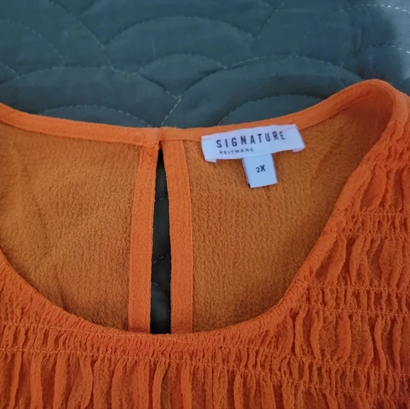 Orange Smocked Top - Picture 2 of 3